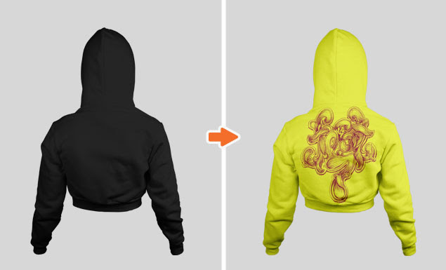 Download Ladies Ghosted Hoodie Mockup Templates