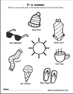 the four seasons of the year worksheets for preschools