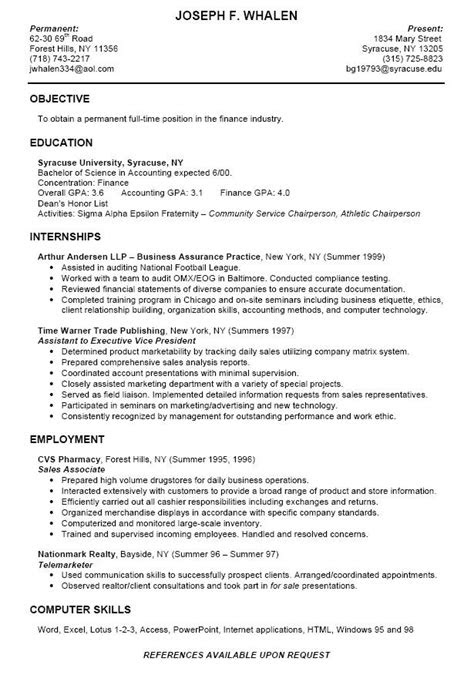 college intern resume samples  college student