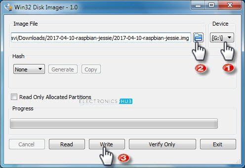 Win32 Disk Imager Writing Image