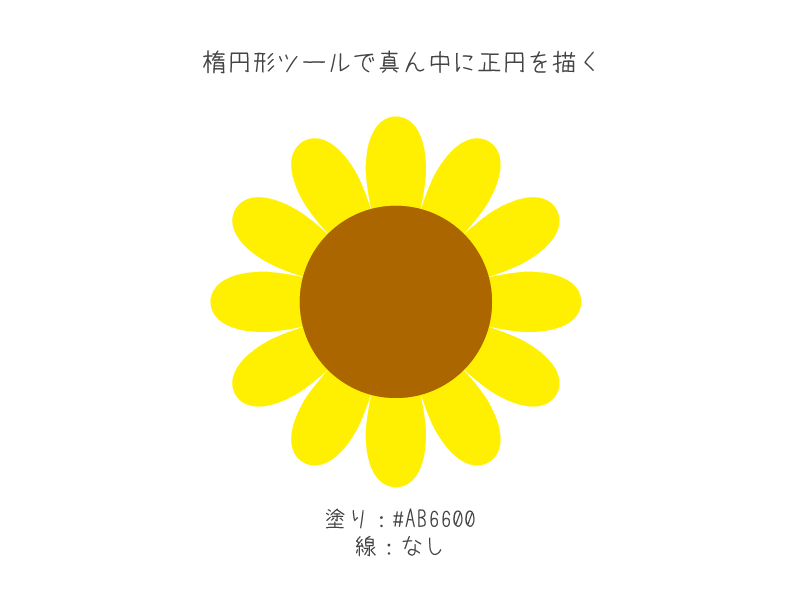 ひまわりのイラストの描き方 Designtips