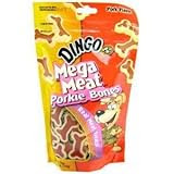2 Pack Dingo Mega Meat Porkie Bones 6oz Pouch (Catalog Category: Dog / Novelty Rawhide-packaged)
