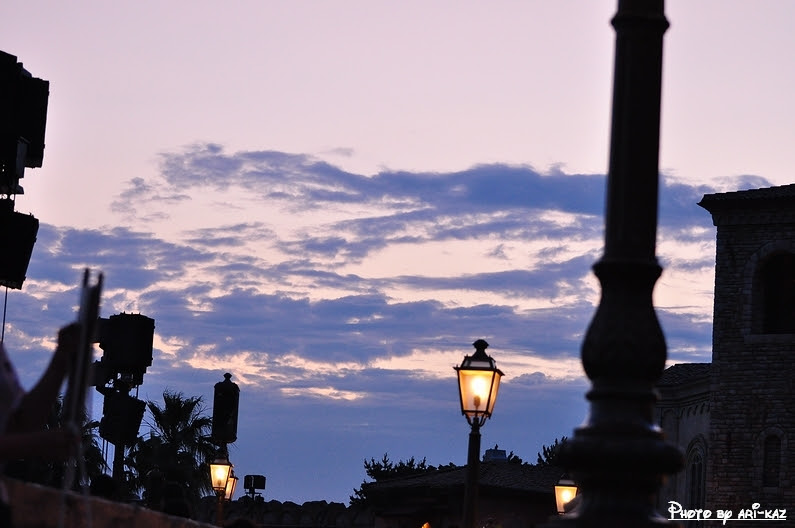 ディズニーシー風景写真 ハーバー 夕方の空