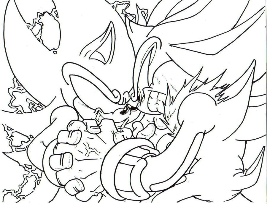 Dark Sonic Coloring Pages