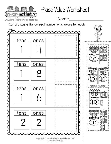 Webplace value games, worksheets, activities, and charts for grades prek through 5th! 6 worksheets for kindergarten math place value
