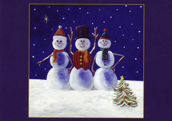 christmas snowmen spitting