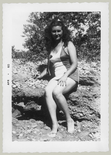Sitting on a rock