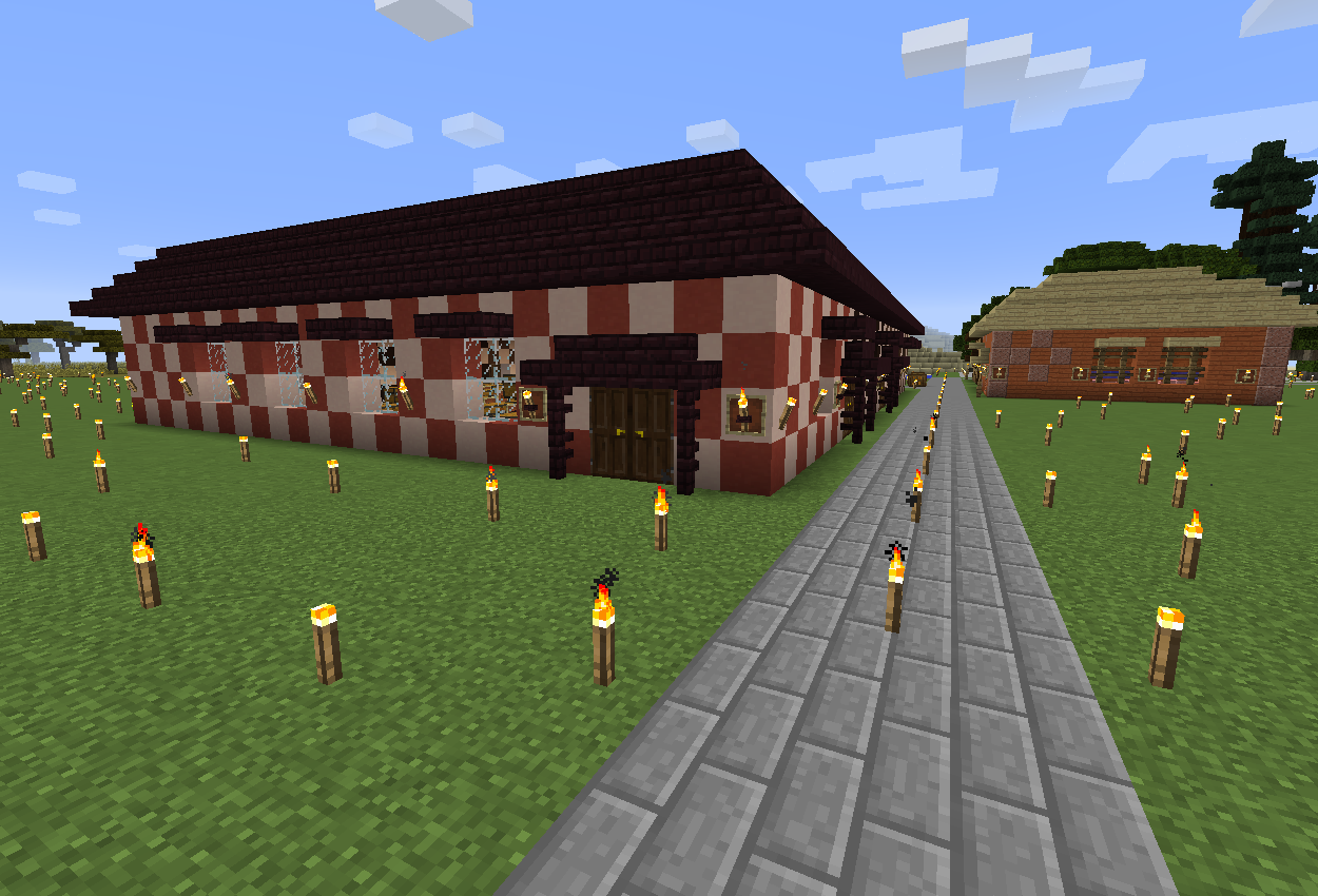 拠点予定地に倉庫を建設 マイクラ初心者が行く