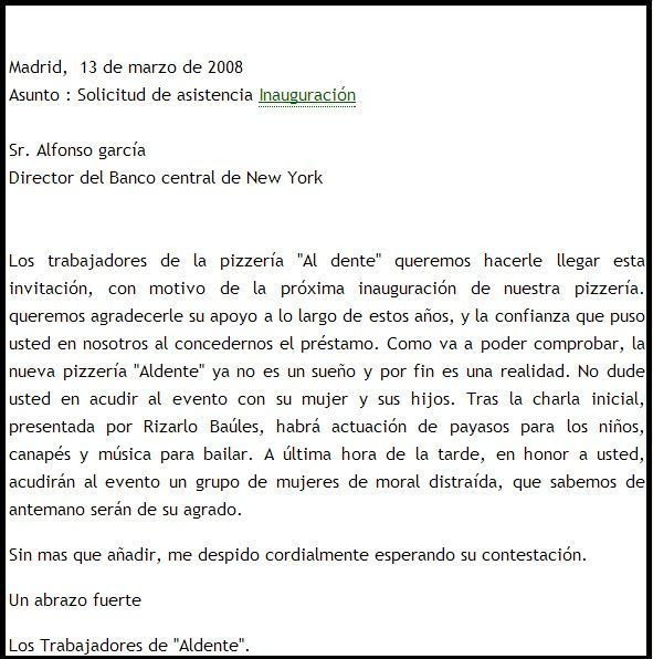 Modelo de carta formal