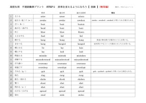 高校生用 不規則動詞一覧 机の下の秘密基地