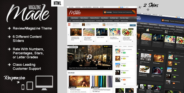 Made - Responsive Review/Magazine Site Template 