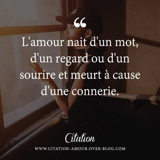 L Amour Nait D Un Mot D Un Regard Ou D Un Sourire Et Meurt A Cause D Une Connerie Citation Amour Les Plus Belles Citations D Amour