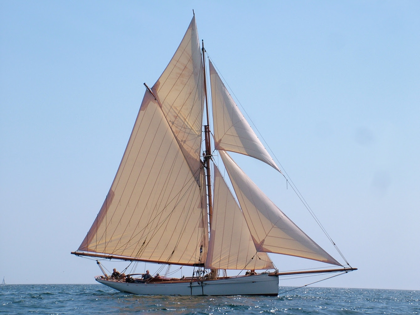 Victorian gentleman’s racing cutter Integrity under sail 