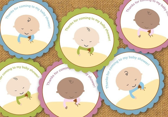 Printable Baby Shower Stickers or Favor Tags by TheArtOfJoy