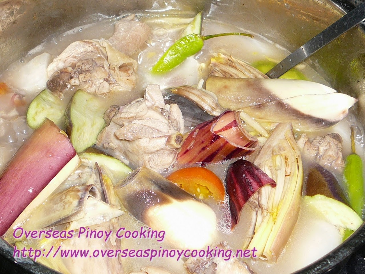 Sinigang na Manok with Banana Blossom - Cooking Procedure