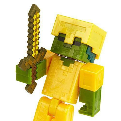 Factory Direct Minecraft Earth 3 25 Zombie With Gold Armor Figure 887961836363 Online Sales Fcls In