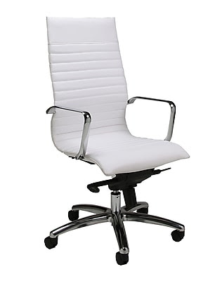 Pastel Furniture Kaffina High-Back Polyurethane Executive Chair, Fixed Arms, Ivory