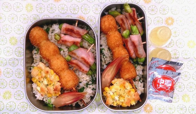 うずらの卵フライ弁当 週末ご飯 2 People
