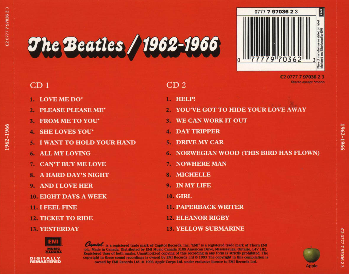 Carátula Cd2 de The Beatles - 1962-1966