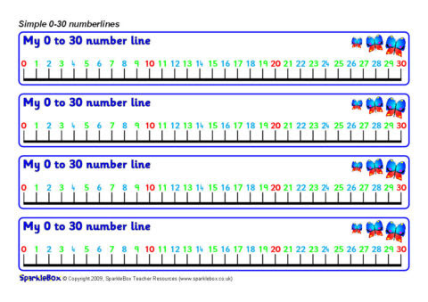 simple 0 30 number lines sb2578 sparklebox