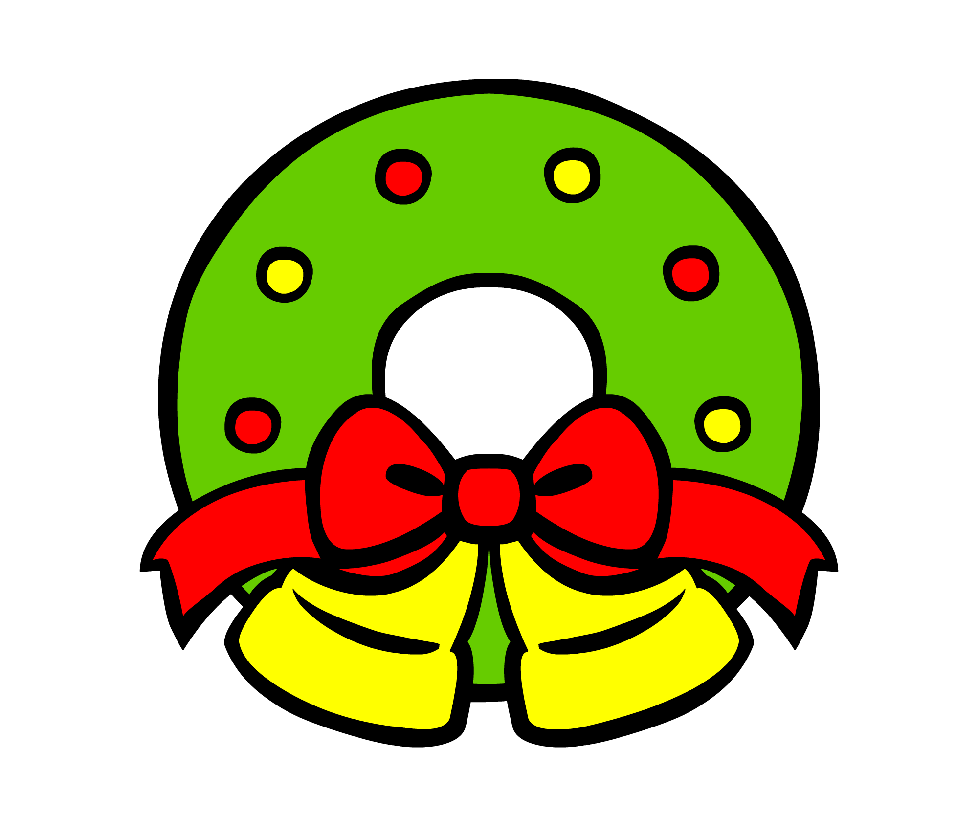 クリスマスリース無料イラスト素材 イラスト無料素材かわいい系