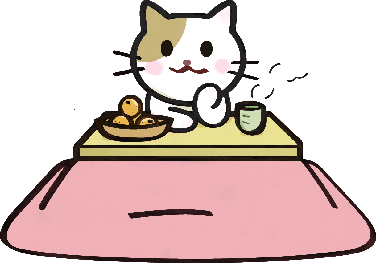 こたつイラスト ミカン お茶 そして猫 冬のあったかアイテム 可愛い無料イラスト素材集