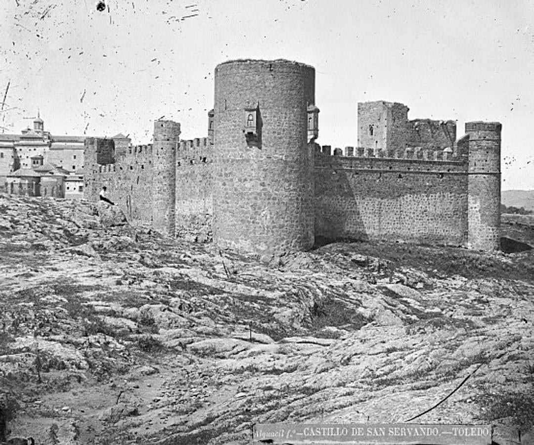 Castillo de San Servando fotografiado por Casiano Alguacil hacia 1885. FOTO ARCHIVO MUNICIPAL DE TOLEDO