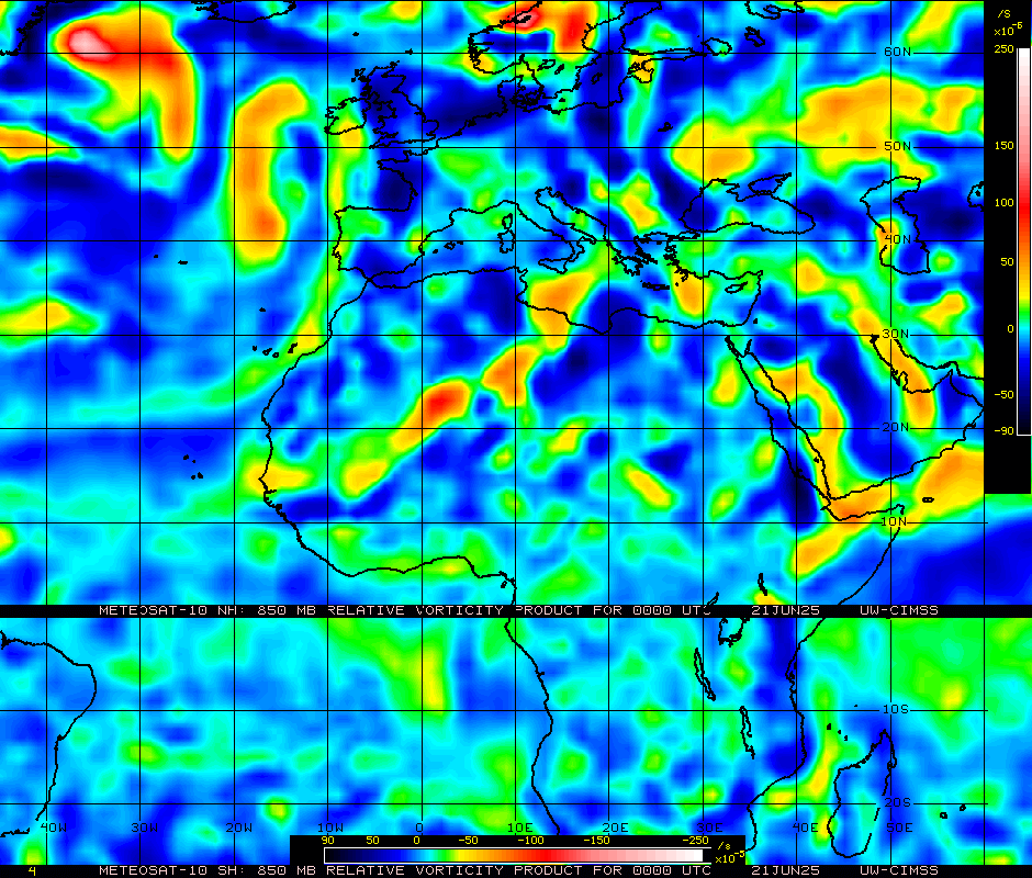 850mb Vorticity - East Atlantic