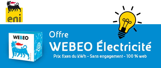 Offre Webeo Electricite - prix fixes du kWh pendant 2 ans