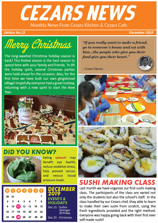 Cezars Kitchen Newsletter – Edition 15