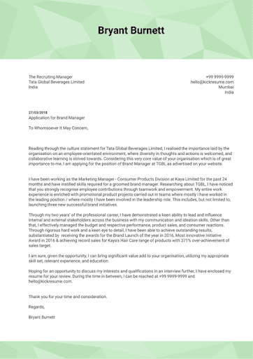 Cover Letter For Art Technician Job