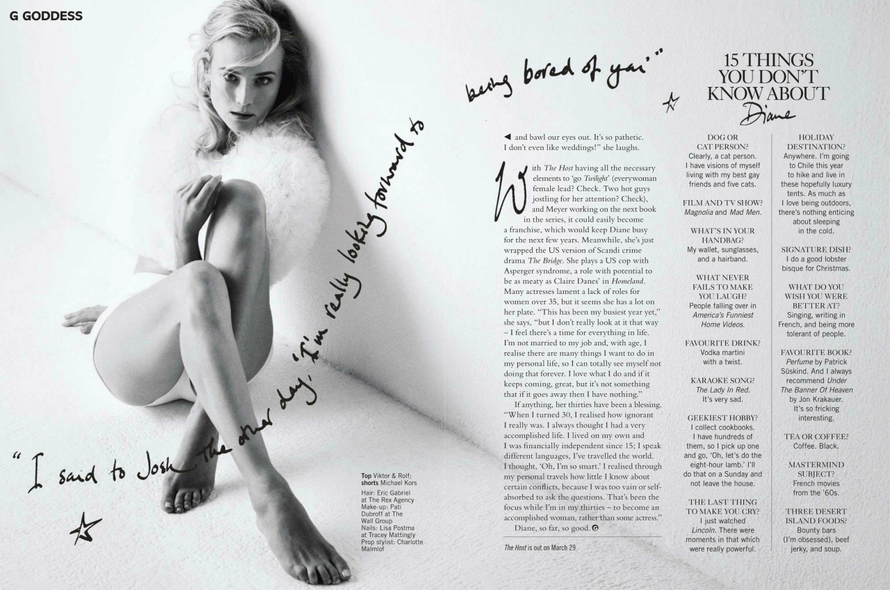Diane Kruger, photographed by Simon Emmett for Glamour UK, March 2013.
(click the image for hi-res photo.)