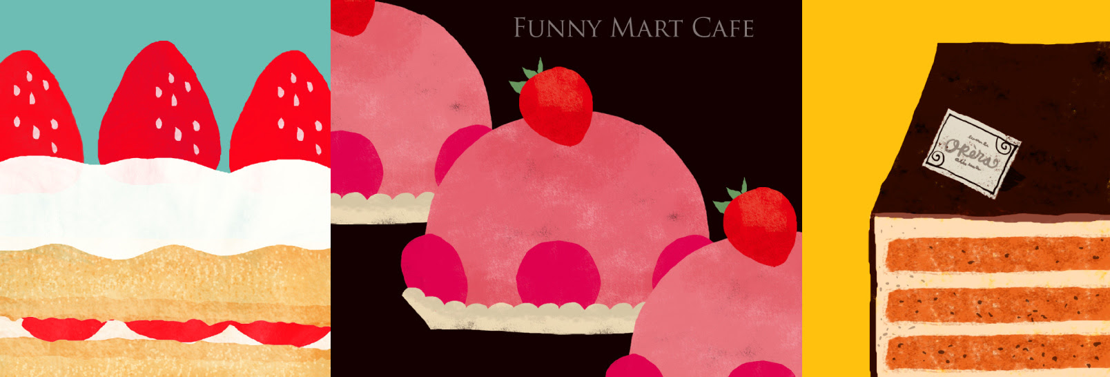 ケーキのイラスト ファニーマートカフェ イラストレーター 中村 メグミ 公式サイト
