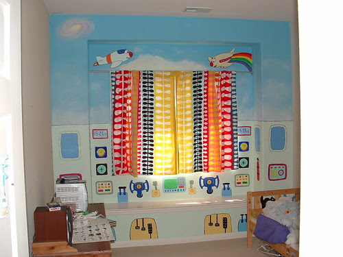 Cockpit theme kids bedroom window