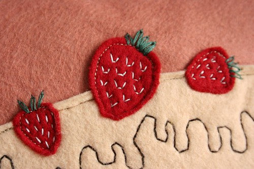 yummy cake pillow -- strawberries