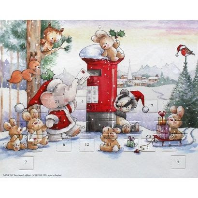Elephant Christmas Letter Advent Calendar ~ England ~ 7-3/4" tall
