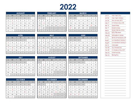  2022 calendar uk with bank holidays excel pelajaran