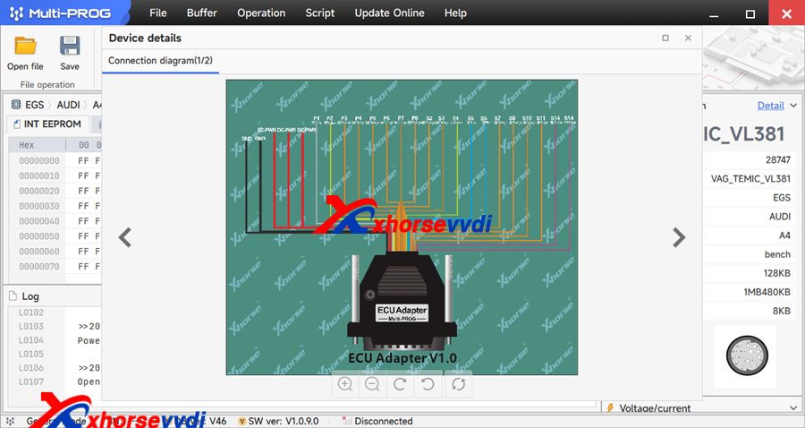 How To Use Xhorse Multi Prog Read Write Audi A4 VL 381 TCU 3