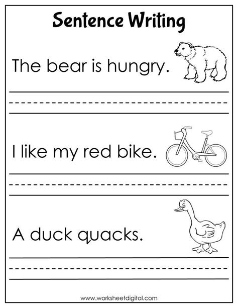  writing worksheets for kindergarten worksheets library