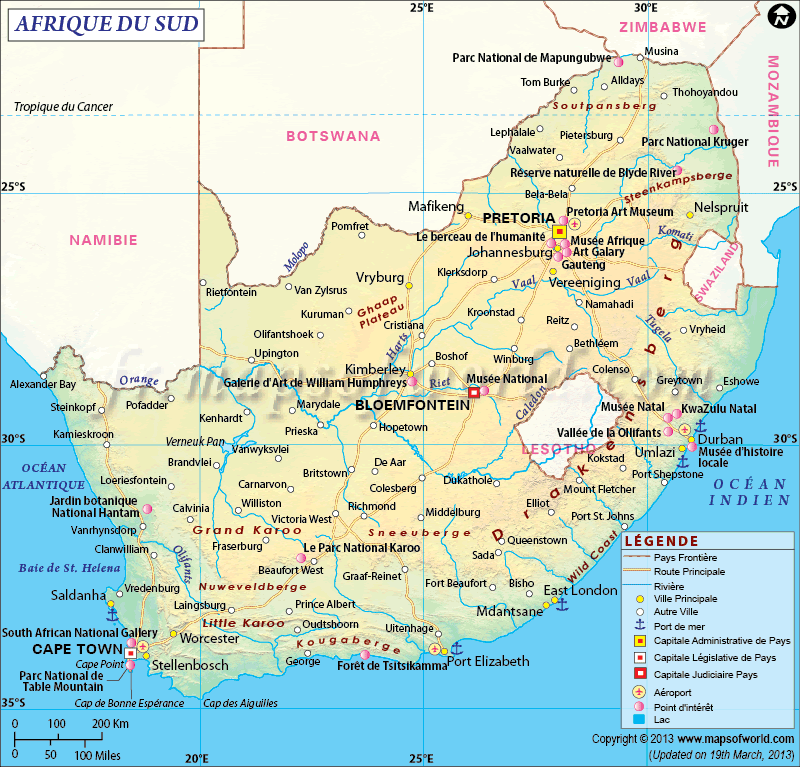 Afrique du Sud Carte | Carte Sud Afrique