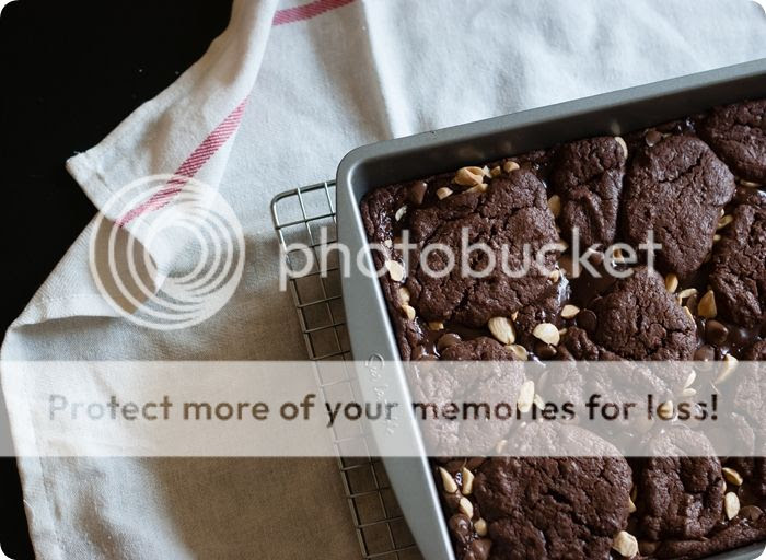 double chocolate caramel brownies with marcona almonds and sea salt from @bakeat350