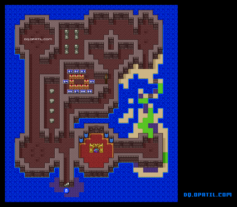 Dq1 竜王の城マップ ドラゴンクエスト1各所のマップ Sfc版ドラゴンクエスト1 完全攻略 Dragon Quest1 ゲーム攻略メモ