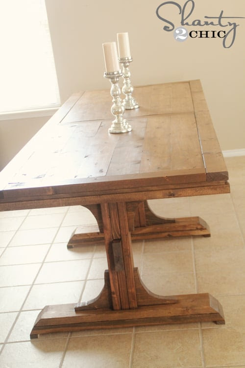 Ana White | Build a Triple Pedestal Farmhouse Table | Free and ...