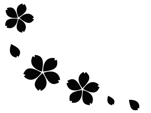 ｈｐ素材 和風 モノクロ イラスト 桜 黒