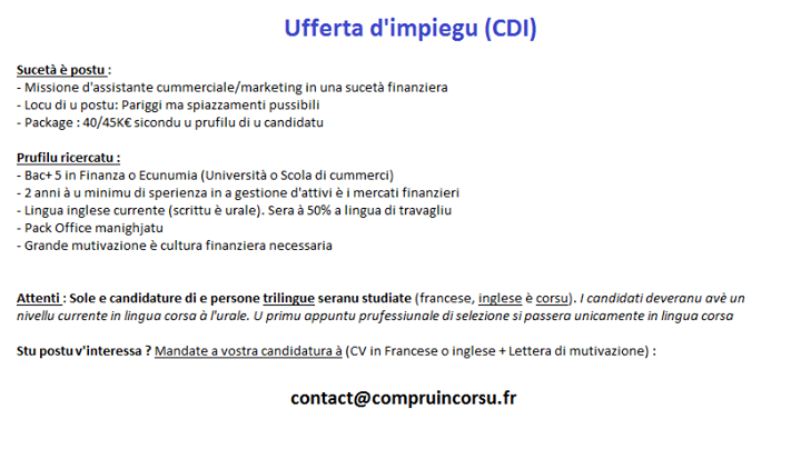 Compru in Corsu alle Poste: lettere con indirizzo in còrso ...