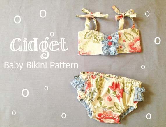 NEW Gidget Retro Baby Bikini Swimsuit PDF Pattern Tutorial Bathing Suit for Infant, Baby, Toddler