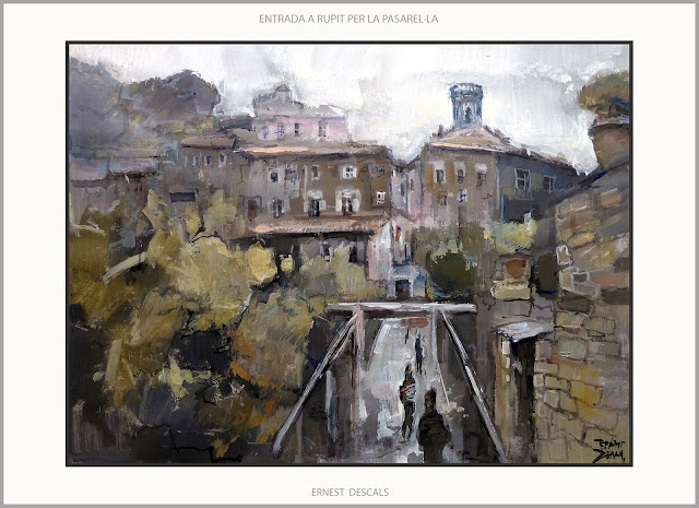 RUPIT-PINTURA-PAISATGES-HIVERN-PASAREL·LA-POBLES-OSONA-CATALUNYA-QUADRES-ARTISTA-PINTOR-ERNEST DESCALS-