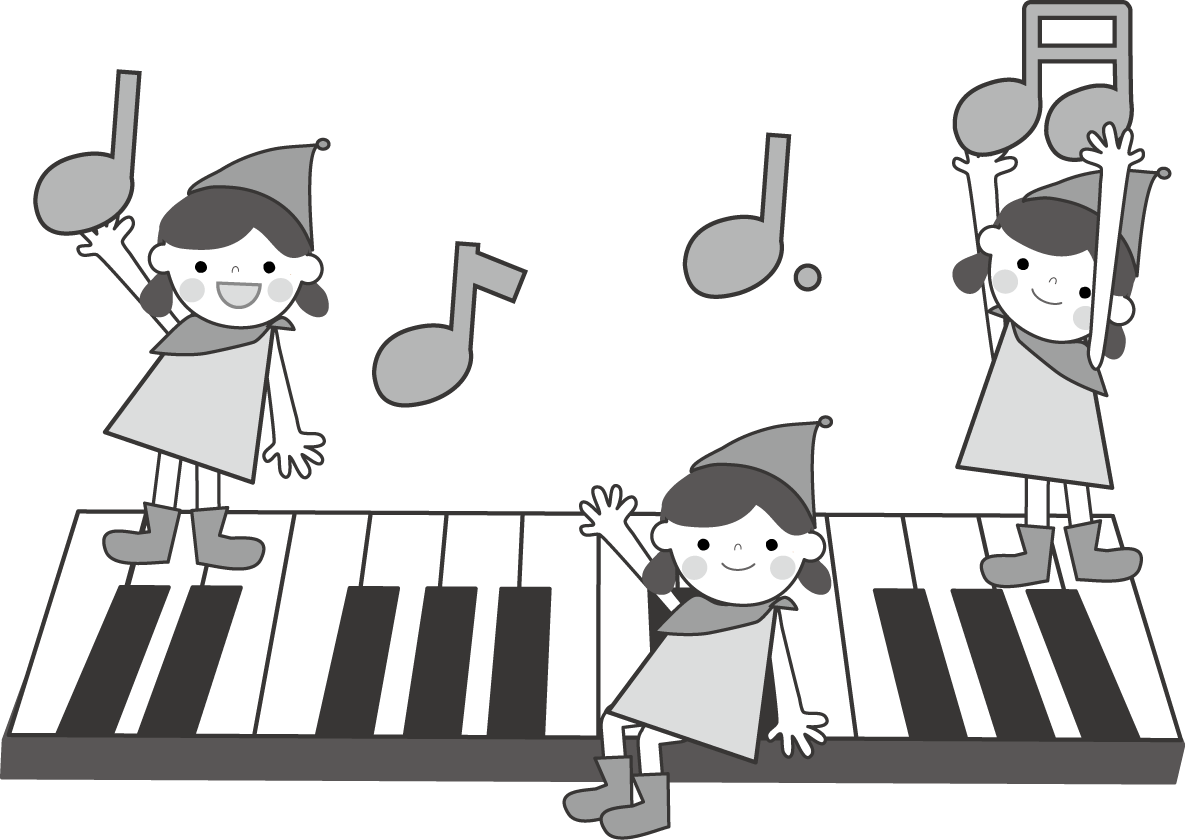 音符と子どものイラスト 無料イラスト フリー素材 ３