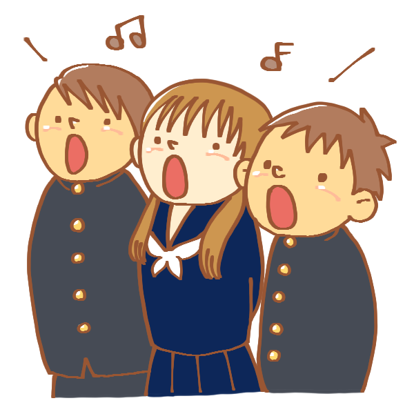 合唱する男女のイラスト かわいいフリー素材が無料のイラストレイン