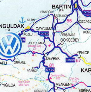 Karta Turcii Poberezhe Chyornogo Morya Zonguldak Bartyn